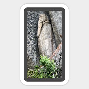 Bird in Stone Resembling Ancient Egyptian Goddess Sticker